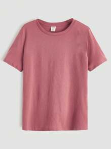 SHEIN Tween Boy 4pcs Solid Short Sleeve Tee - Multicolor - View 7