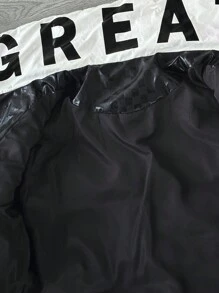 Tween Girls  Casual Stand Collar Cropped Jacket - Black - View 7