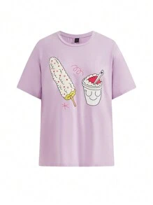 Andonella Camiseta de manga larga y corte holgado con cuello redondo para mujer artista, camiseta gráfica, para vacaciones, primavera, festivales