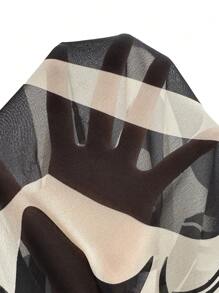 Modelyn Áo sơ mi nữ tay dài cài nút in họa tiết toàn thân thời trang thanh lịch giản dị, áo cánh đen trắng - Nhiều màu - Xem 7