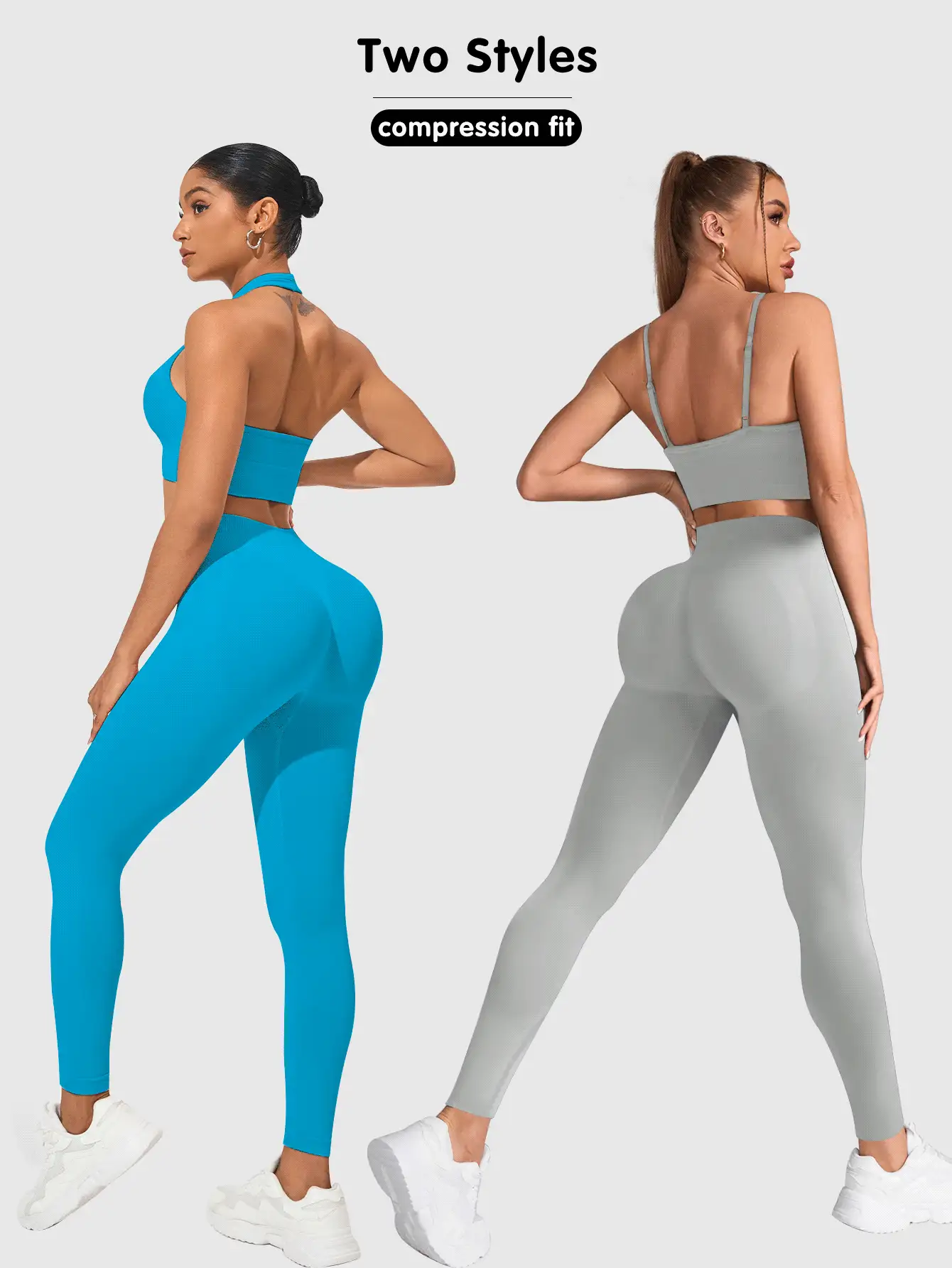 Velisys Velisys 16pcs Women Solid Color Cropped Tank Top And Leggings Sports Set - Multicolor - View 1