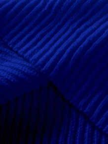 Claim Dot Men's Back To School Clothes Solid Color Simple Knit Sweater, Daily Wear - Royal Blue - View 5