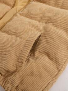 SHEIN Jaqueta solta casual espessada de veludo cotelê para meninas adolescentes