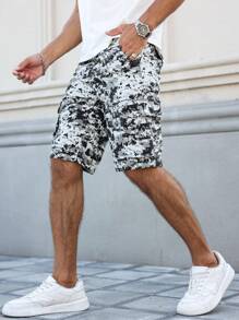 Manfinity LEGND 男士简约日常印花牛仔短裤、牛仔短裤 - 彩色 - 查看 6