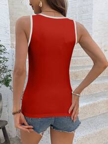 SHEIN LUNE Women's V-Neck Anchor Print Sleeveless Casual Tank Top For Summer