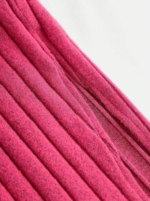 SHEIN Vestido casual rosa sin mangas de punto con cuello halter para adolescente - Rosa Fucsia - Ver 4
