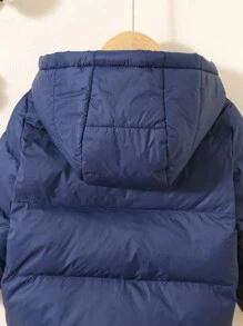 SHEIN Leap Crew Chaqueta con capucha informal tejida para bebé niño - Azul - Ver 9