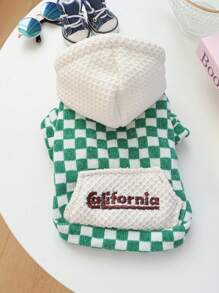 PETSIN 1 Áo Len Trùm Đầu Ấm Áp Màu Xanh Lá Cây Và Trắng Cho Thú Cưng Có Lỗ Dây Xích, Cho Mùa Thu Và Mùa Đông - Nhiều màu - Xem 2