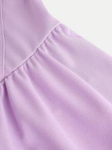 SHEIN Girlism Teen Girls  Knit Solid Front Gather Elegant Waist Cami Dress