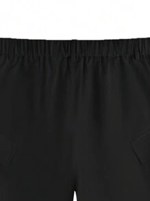 Manfinity Homme Men's Solid Color Casual Straight Pants With Pockets, For Fall - Black - View 5