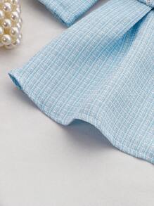 SHEIN 2 szt. Zimowe dziewczynek Elegancki styl pałacowy Tweedowy kardigan z koronkowym wykończeniem Sweter i sukienka bez rękawów, Nadaje się na Święta, Boże Narodzenie, Nowy Rok, Urodziny