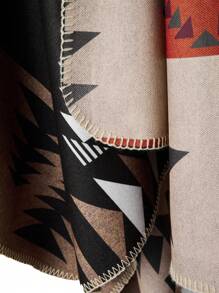 Plus Size Long Sleeve Open Front Fashionable Loose All-Over Print Casual Jacket - Multicolor - View 4