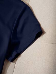 INAWLY Women's Round Neck Short Sleeve Elephant Print Simple T-Shirt Casual Wear Graphic Tee Graphic Tees Women Tops - Navy Blue - View 5