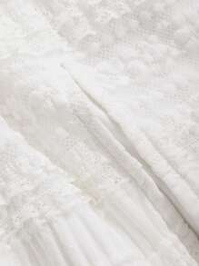 DAZY 女士纯色露肩褶皱修身连衣裙，优雅女士礼服，舞会礼服 - 白色 - 查看 10