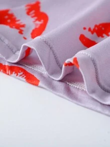 Men's Random Lip Print Briefs Undergarment , 4 Pcs - Multicolor - View 4