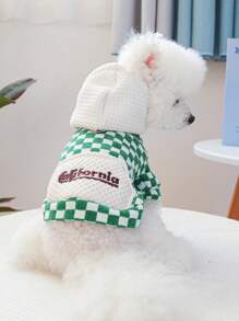 PETSIN 1 Áo Len Trùm Đầu Ấm Áp Màu Xanh Lá Cây Và Trắng Cho Thú Cưng Có Lỗ Dây Xích, Cho Mùa Thu Và Mùa Đông - Nhiều màu - Xem 1