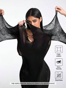 SHEIN SXY Vestido sexy de verano ajustado con transparencias en la parte delantera