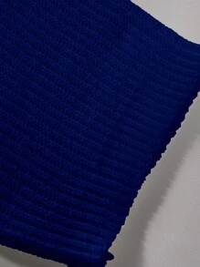 Claim Dot Men's Back To School Clothes Solid Color Simple Knit Sweater, Daily Wear - Royal Blue - View 6