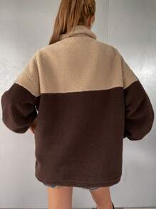 DAZY Women Contrast Color Pocket Zip Up Long Sleeve Jacket, For Autumn/Winter,Fall Women Clothes,Thermal Lined - Multicolor - View 5