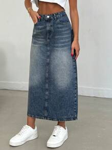 RueChic 100% 纯棉女式低腰开衩长裙