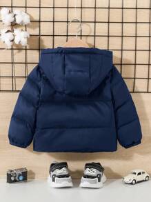 SHEIN Leap Crew Chaqueta con capucha informal tejida para bebé niño - Azul - Ver 2