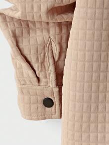 SHEIN Manfinity Homme Men's Drop Shoulder Long Sleeve Shacket, Autumn - Khaki - View 3