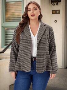 EMERY ROSE Plus Size Nữ Sọc Dài Tay Áo Blazer Công Sở Thường Ngày - Nhiều màu - Xem 7