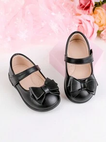 Back To School/Party Trang trí nơ đen thanh lịch Giày đế bệt cho trẻ em - màu đen - Xem 5