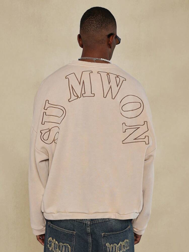 Oversized French Terry Pullover Embroidered Logo Sweatshirt