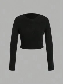 SHEIN EZwear 3 chiếc áo lót dài tay lót nhiệt, có gân thời trang thu/đông cho nữ - Nhiều màu - Xem 6