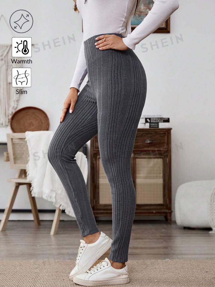 EMERY ROSE Mujeres Leggings cenidos de canale de un solo color