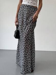 Aloruh Spring/Summer Sexy Leopard Print See-Through Skirt For Beach Vacation, Music Festival And Dance Party - Multicolor - View 3