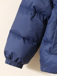 SHEIN Leap Crew Chaqueta con capucha informal tejida para bebé niño - Azul - Ver 11