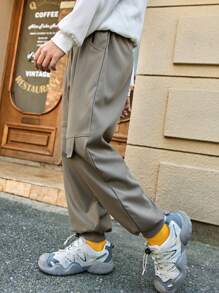 SHEIN Jungen Luftige, Mücken-Abweisende Cargo Hosen mit Weitem Bein für den Sommer