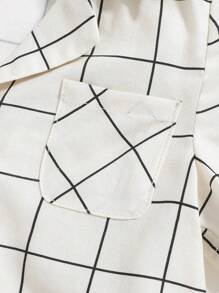 Cozy Pixies Set 2 chiếc áo sơ mi kẻ sọc và quần short cho bé trai - Màu be - Xem 5