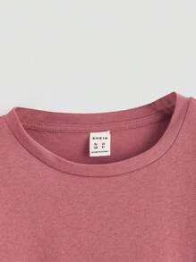 SHEIN Tween Boy 4pcs Solid Short Sleeve Tee - Multicolor - View 11