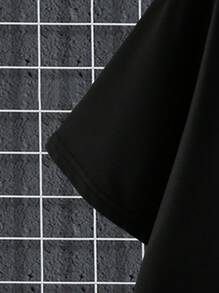 Manfinity Homme 男士夏季字母印花圆领短袖休闲T恤（随机扎染） - 彩色 - 查看 4