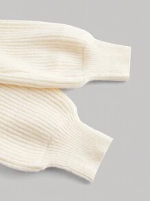 SHEIN MOD 女士杏色扭纹毛衣裙、女士冬装、女士连衣裙、返校节连衣裙、女士早午餐连衣裙、女士优雅连衣裙、连衣裙、派对女士连衣裙 - 白色 - 查看 4