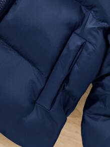 SHEIN Leap Crew Chaqueta con capucha informal tejida para bebé niño - Azul - Ver 6