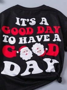 SHEIN Camiseta clásica y versátil para niñas, con estampados de flores, cara sonriente y grafiti, de colores dulces, adecuada para salidas, compras, uso diario, escuela, fiestas, verano, en blanco y rosa rojo