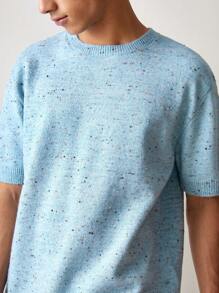 Manfinity VCAY Men Knitted Fashionable Daily Casual Loose Short Sleeve Sweater Style