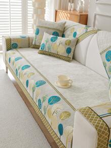 1pc Chenille Plant Non-Slip And Anti-Scratch Sofa Cover, Simple Four Seasons Universal Split Sofa Cushion