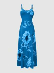 EMERY ROSE Robe longue à fines bretelles simple à imprimé floral pour femmes, tenue quotidienne