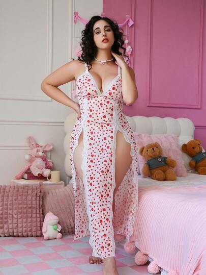 PetitDoll 大码迷人可爱系列性感蕾丝拼布连衣裙