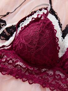 3 件套女士无钢圈运动文胸组合内衣 - 彩色 - 查看 3