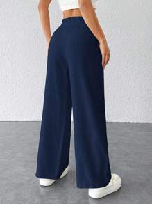 SHEIN PETITE Quần ống rộng eo túi giấy
Mã hàng: Sw2211079641121261 - Màu xanh hải quân - Xem 2