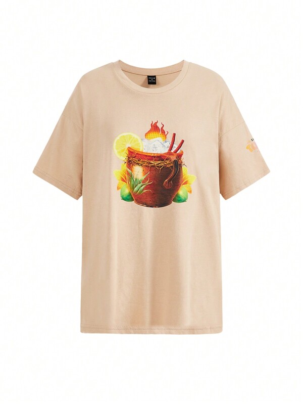 Guillermo Flores Camiseta holgada de cuello redondo largo para mujeres artistas, para vacaciones, Día de Acción de Gracias