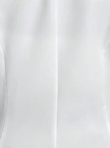 Franclia 大码休闲纯色白色单排扣西装外套，春夏季，商务休闲女士 - 白色 - 查看 7