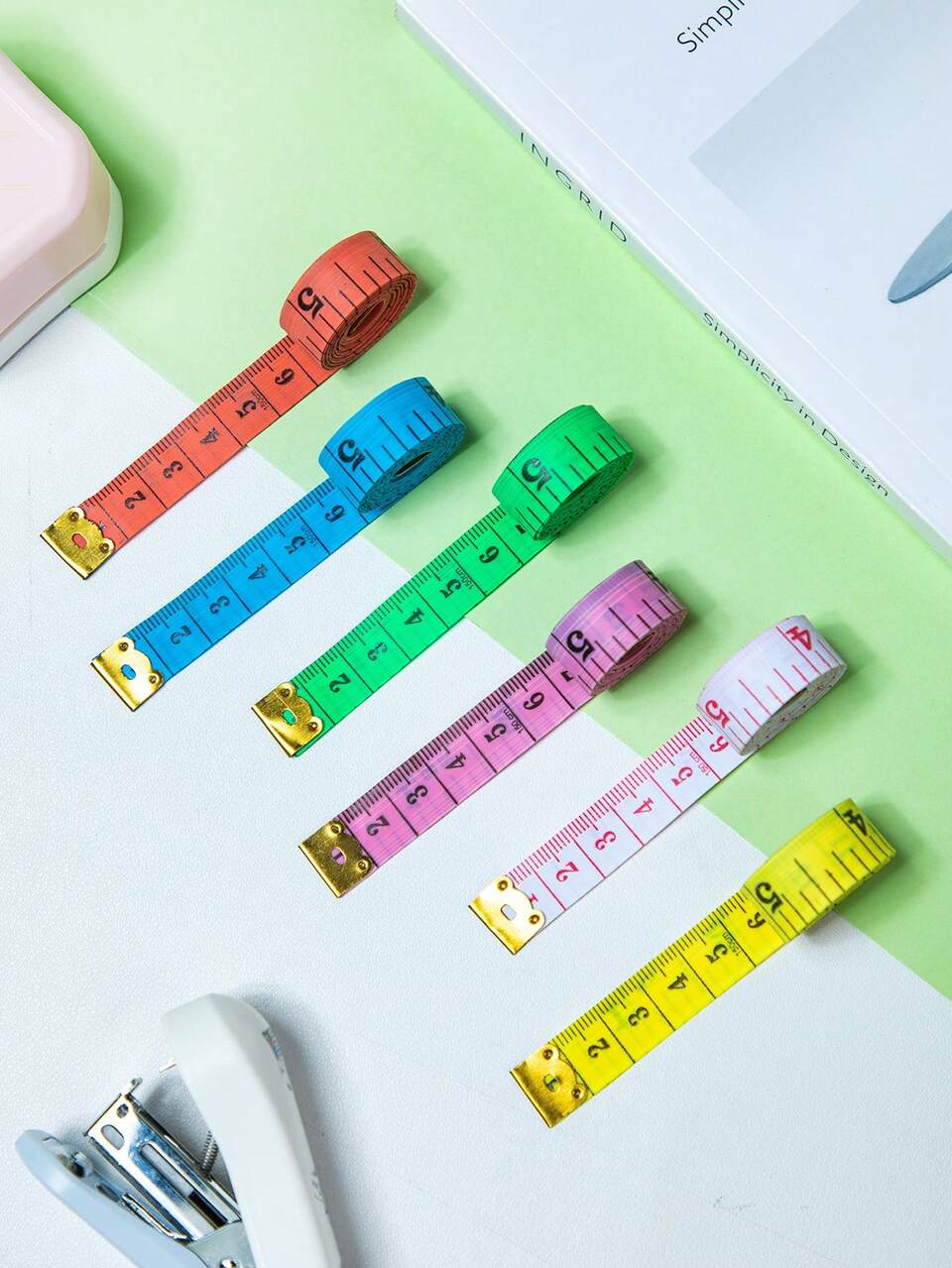 2pcs 1.5M Mini Plastic Measuring Tape,Daily Random Color Metal Buckle Band Tape For Sewing Tailor Cloth Body Measurement