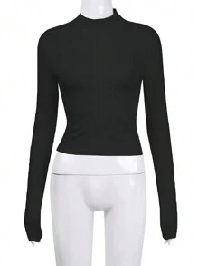 INAWLY Women's Solid Color Casual Long Sleeve Jacket Fall Winter Cloth For Women - Black - View 3